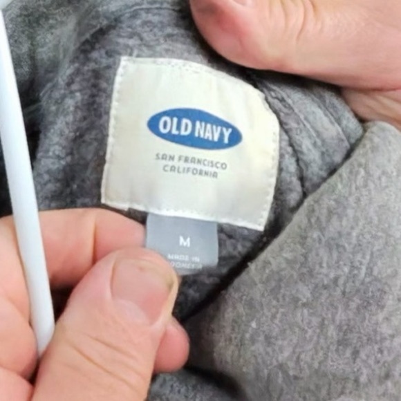 Old Navy Gray Hoodie with White Stripes - Picture 9 of 9